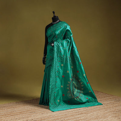 Bengal hand embroidery silk nakshi kantha saree 30