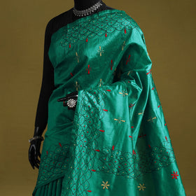 Bengal hand embroidery silk nakshi kantha saree 30