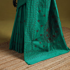 Bengal hand embroidery silk nakshi kantha saree 31