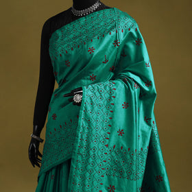 Bengal hand embroidery silk nakshi kantha saree 31