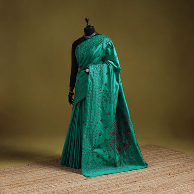 Bengal hand embroidery silk nakshi kantha saree 31