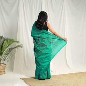  Buy Green Bengal Hand Embroidery Silk Nakshi Kantha Saree