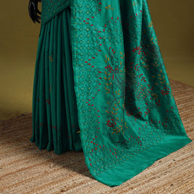 Bengal hand embroidery silk nakshi kantha saree 32