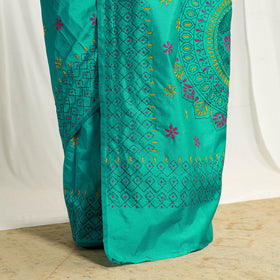  Buy Green Bengal Hand Embroidery Silk Nakshi Kantha Saree