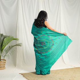  Buy Green Bengal Hand Embroidery Silk Nakshi Kantha Saree