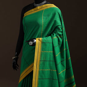 Green - bengal handwoven cotton begumpuri saree 04