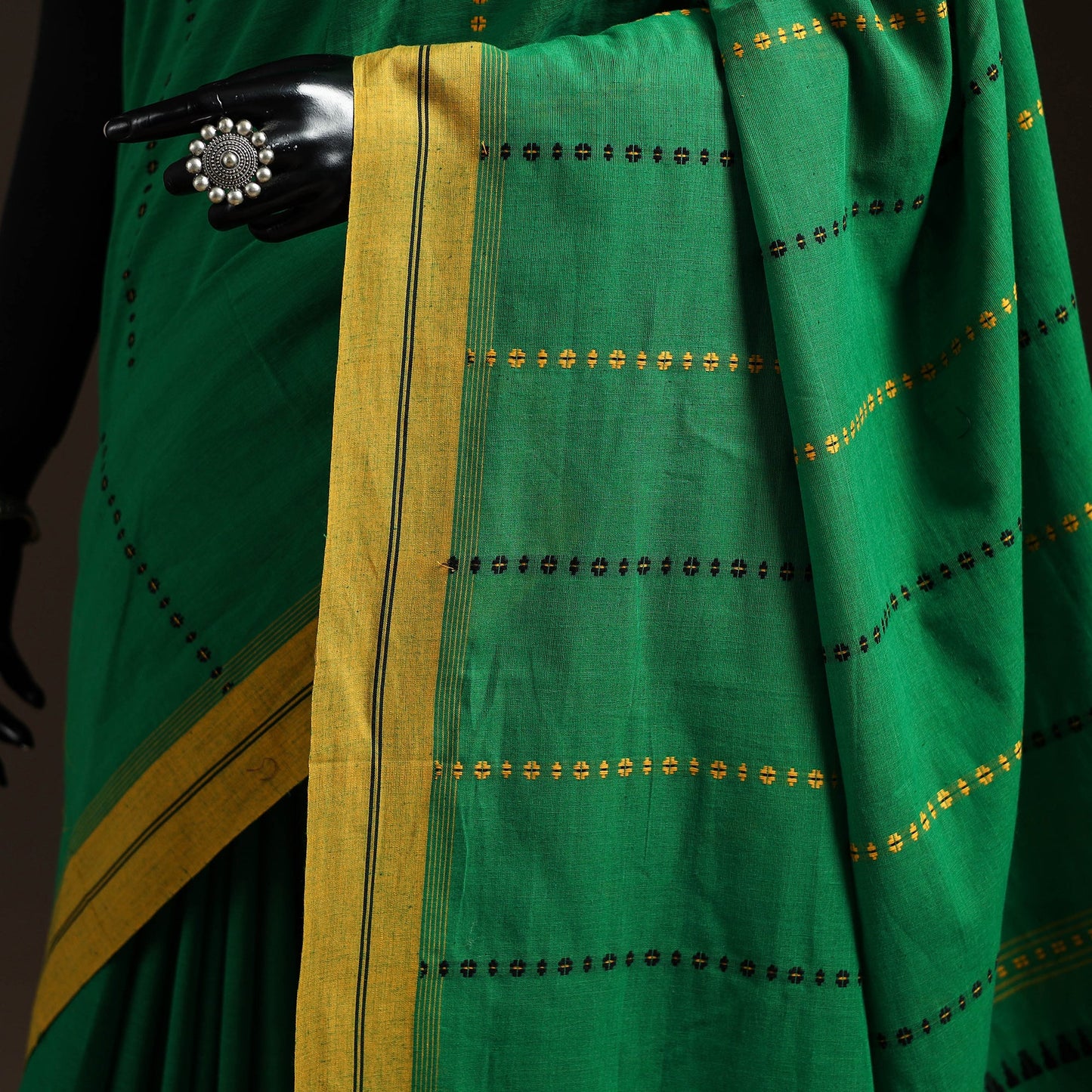 Green - bengal handwoven cotton begumpuri saree 04