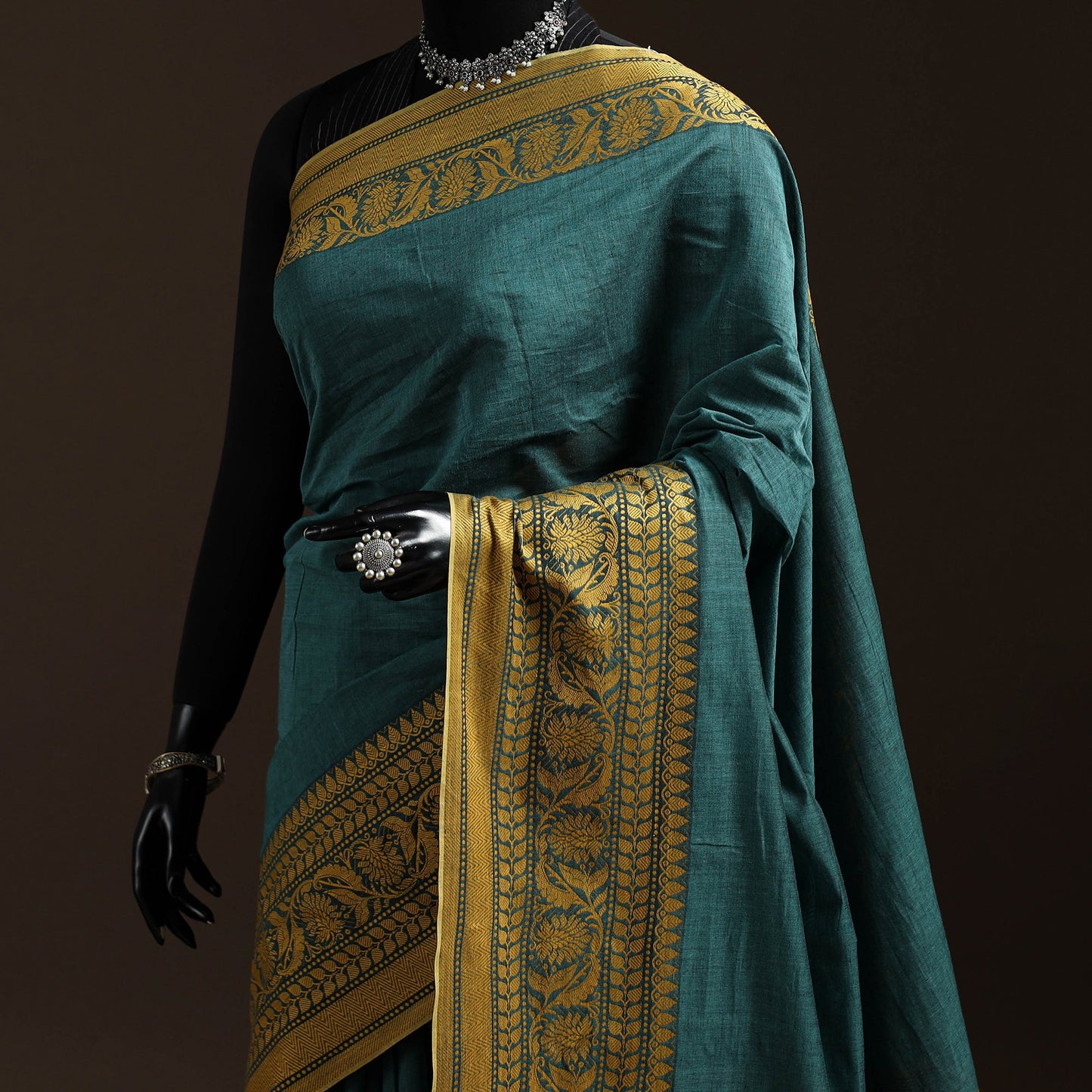 Green - bengal handwoven cotton begumpuri saree 10