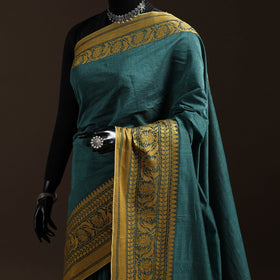 Green - bengal handwoven cotton begumpuri saree 10