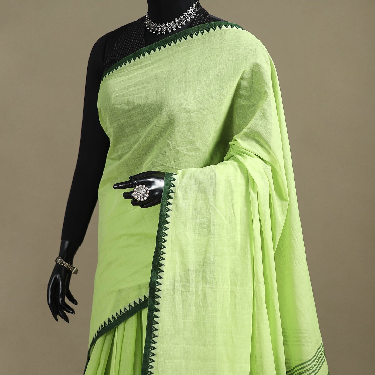 Green - bengal handwoven cotton begumpuri saree 24
