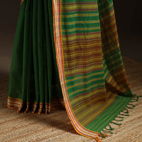 Green - bengal handwoven cotton begumpuri saree 28