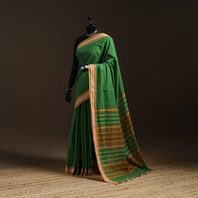 Green - bengal handwoven cotton begumpuri saree 28