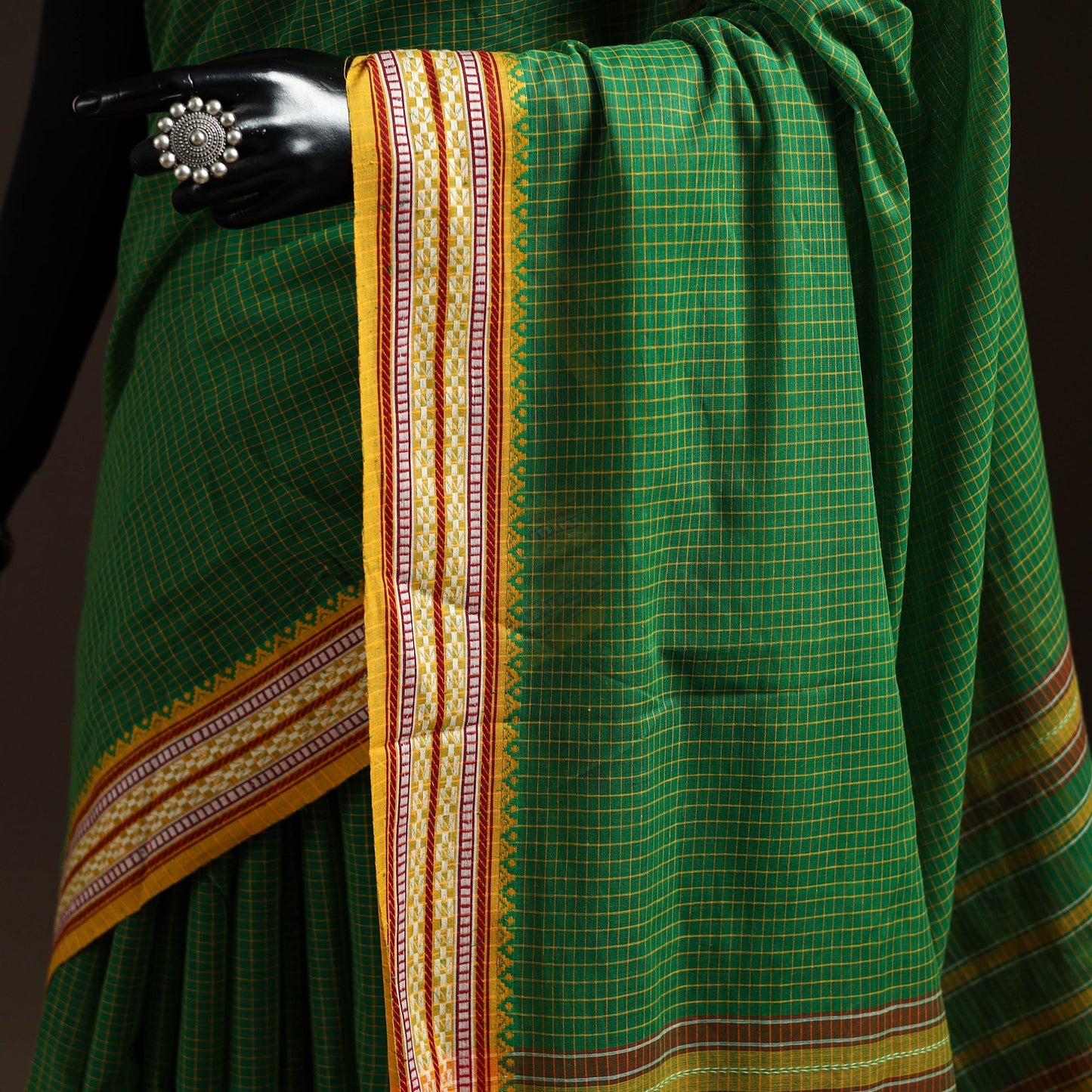 Green - bengal handwoven cotton begumpuri saree 28
