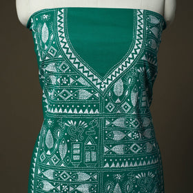 Bengal kantha hand embroidered cotton unstitched kurta