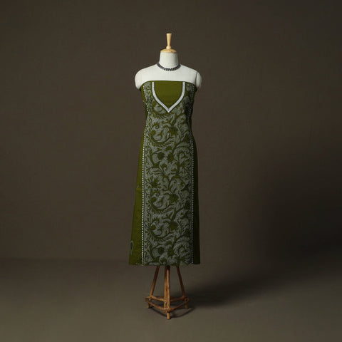 Bengal kantha hand embroidered cotton unstitched kurta