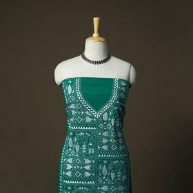 Bengal kantha hand embroidered cotton unstitched kurta