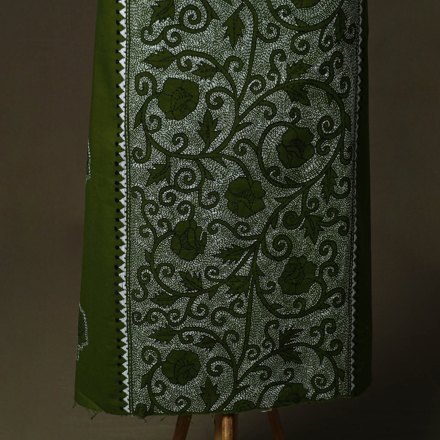 Bengal kantha hand embroidered cotton unstitched kurta