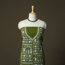 Bengal kantha hand embroidered cotton unstitched kurta