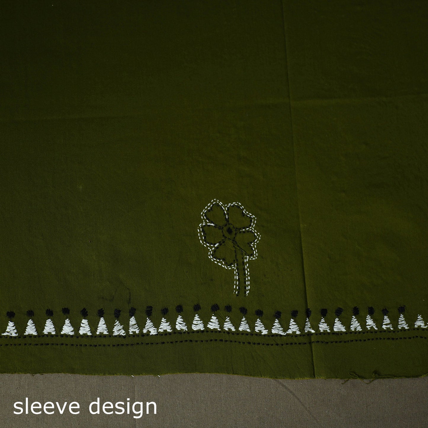 Bengal kantha hand embroidered cotton unstitched kurta
