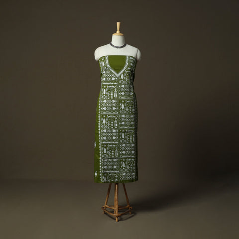 Bengal kantha hand embroidered cotton unstitched kurta