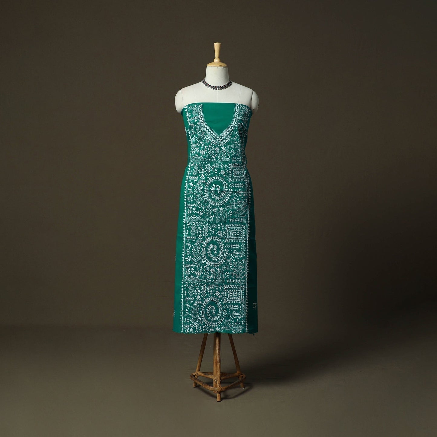 Bengal kantha hand embroidered cotton unstitched kurta