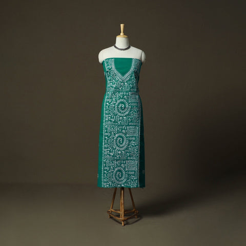 Bengal kantha hand embroidered cotton unstitched kurta