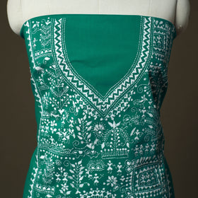 Bengal kantha hand embroidered cotton unstitched kurta