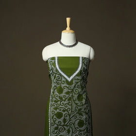 Bengal kantha hand embroidered cotton unstitched kurta