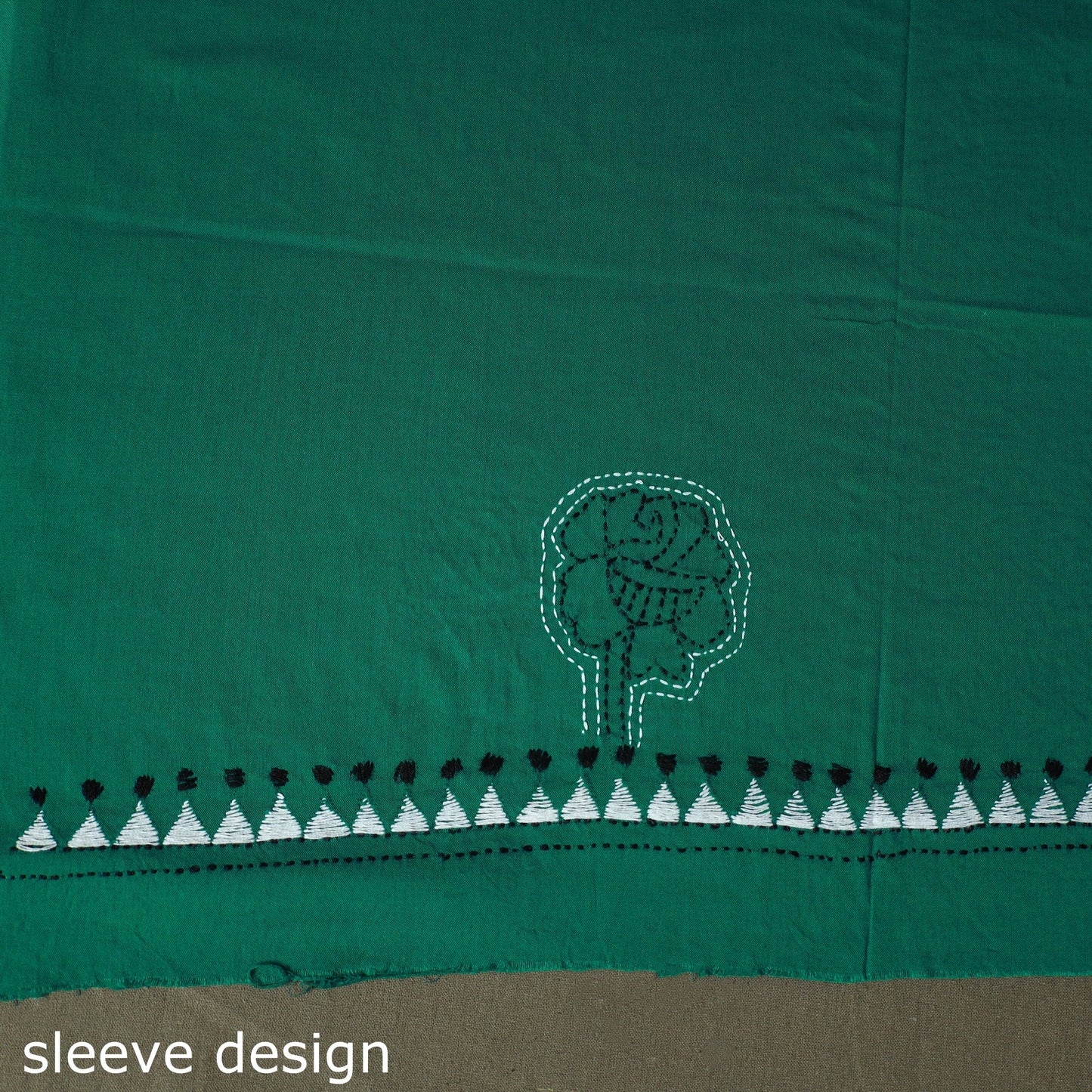 Bengal kantha hand embroidered cotton unstitched kurta