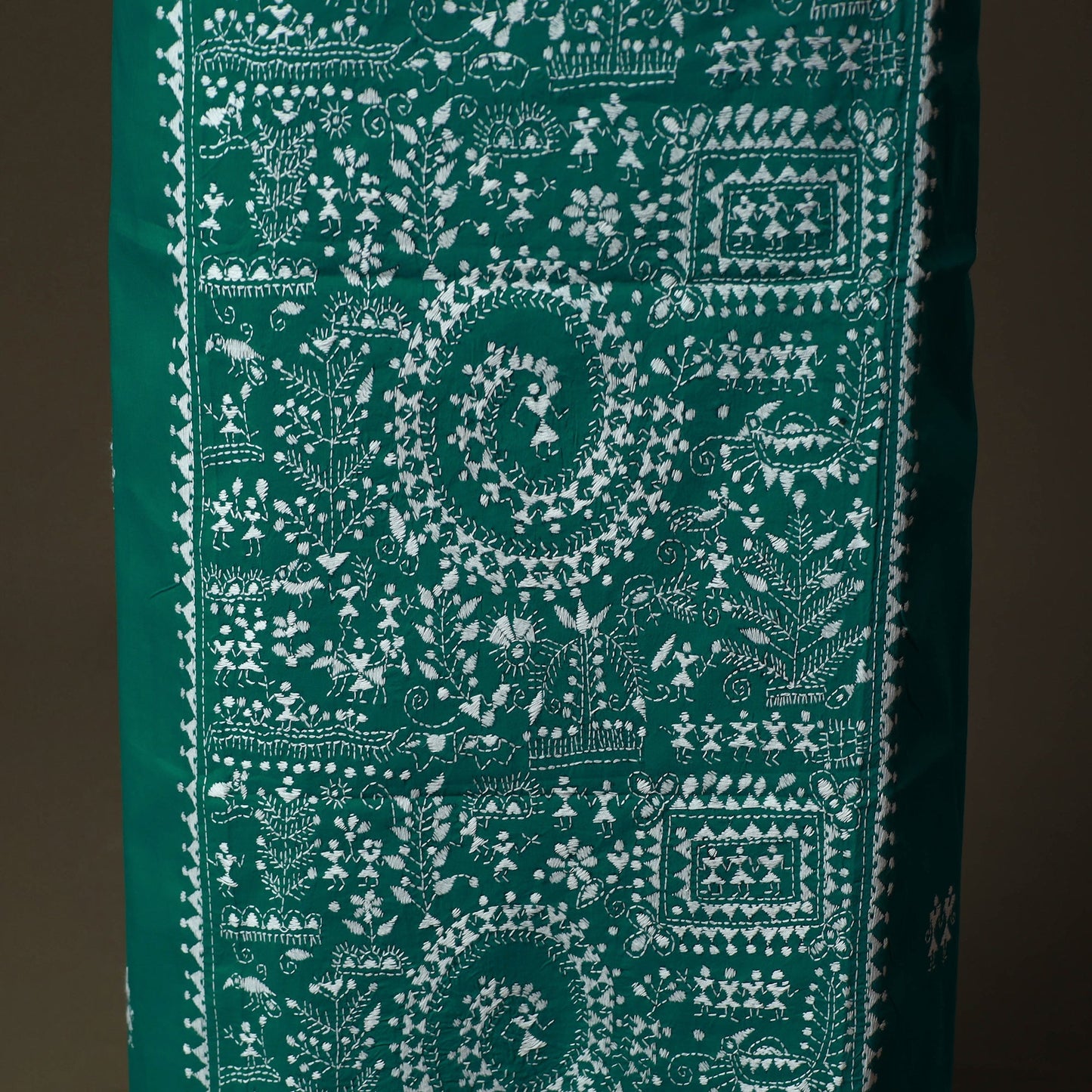 Bengal kantha hand embroidered cotton unstitched kurta