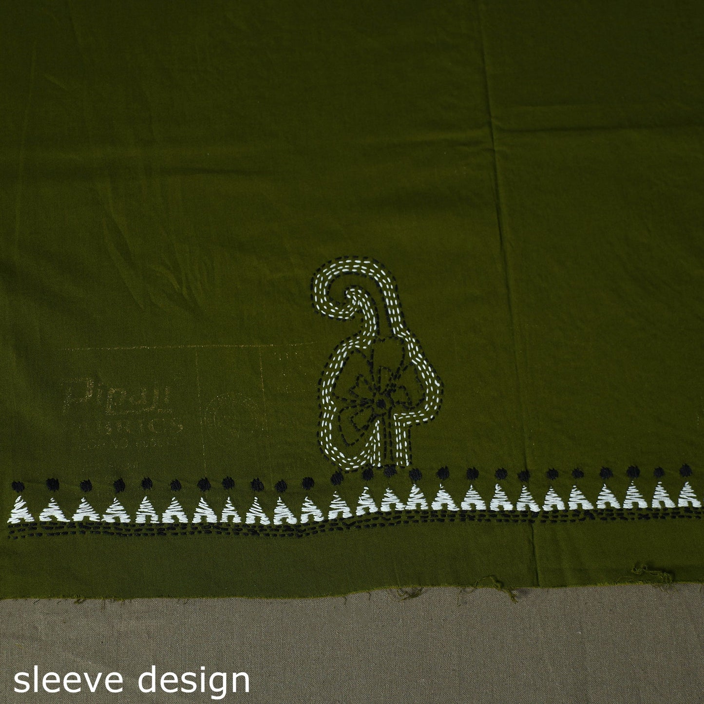 Bengal kantha hand embroidered cotton unstitched kurta