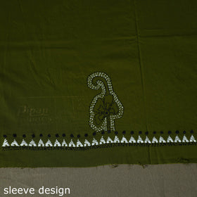 Bengal kantha hand embroidered cotton unstitched kurta