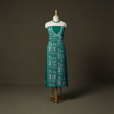 Bengal kantha hand embroidered cotton unstitched kurta
