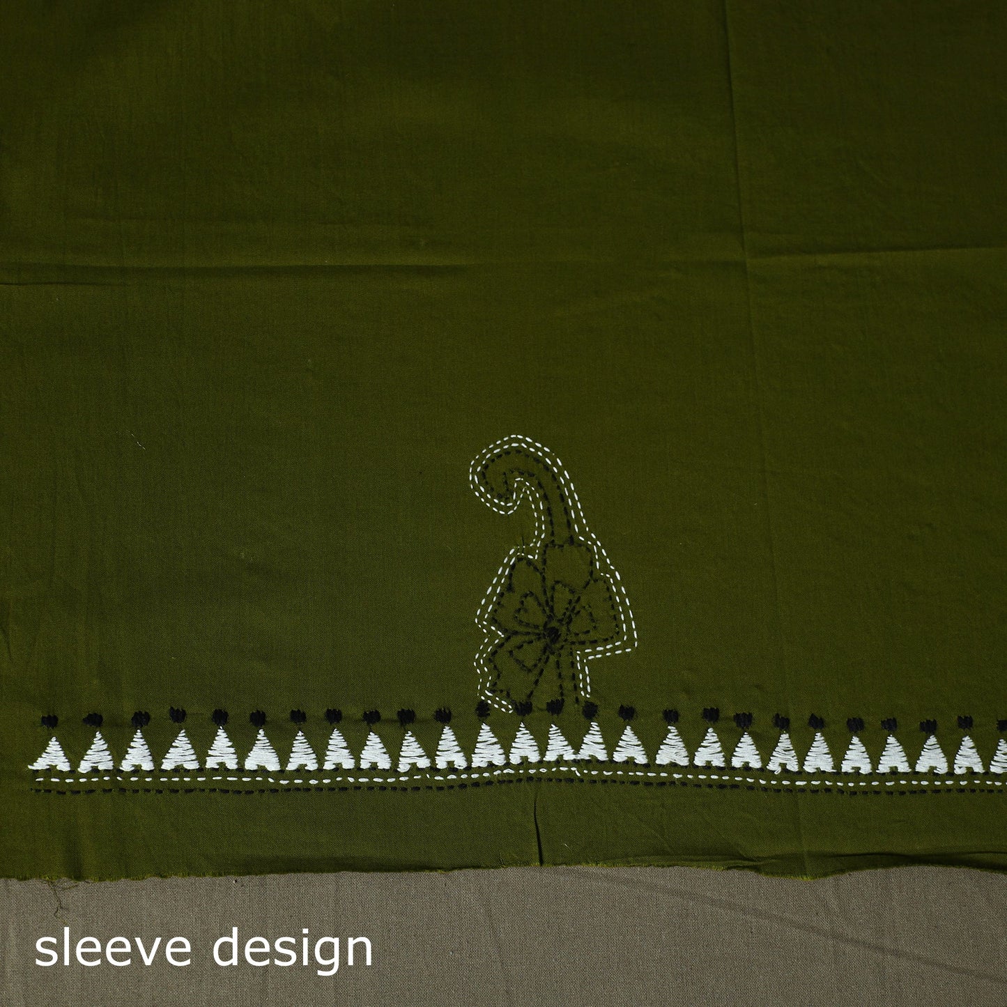 Bengal kantha hand embroidered cotton unstitched kurta