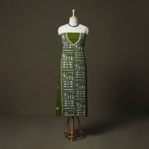 Bengal kantha hand embroidered cotton unstitched kurta