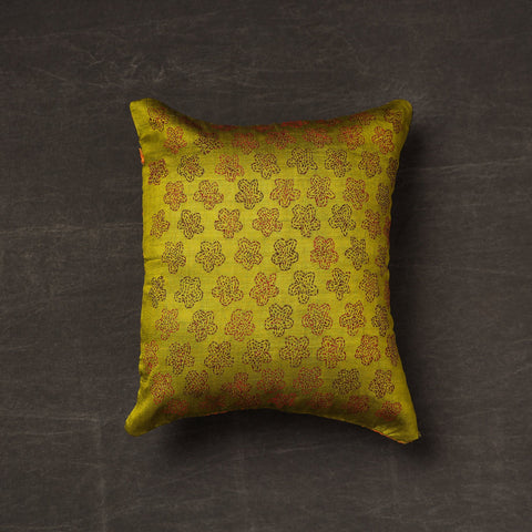 Buy Bengal Kantha Embroidery Reversible Silk Cushion Cover 06 Online at iTokri.com