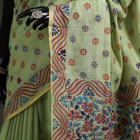 Bengal kantha hand embroidery silk cotton chapa work saree