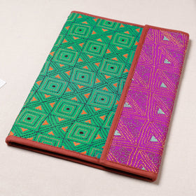 Green Bengal Kantha Work Handcrafted File Folder 
