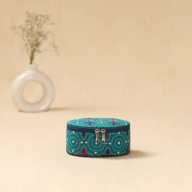 Bengal kantha work handcrafted oval jewellery box