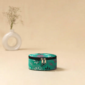 Bengal kantha work handcrafted oval jewellery box