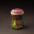 Green Bengal Patua Handpainted Stainless Steel Multi Utility Canister