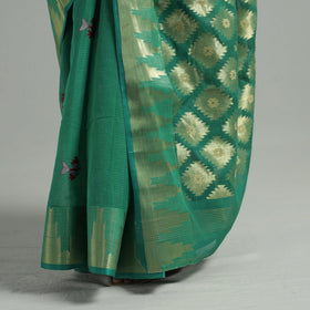 Green - bengal pure cotton zari tant handloom saree 64