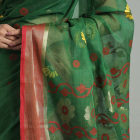 Green - bengal pure cotton zari tant handloom saree 66