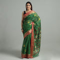 Green - bengal pure cotton zari tant handloom saree 66