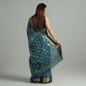 Green - bengal pure cotton zari tant handloom saree 68