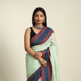 Buy Green Bengal Woven Border Handloom Cotton Saree