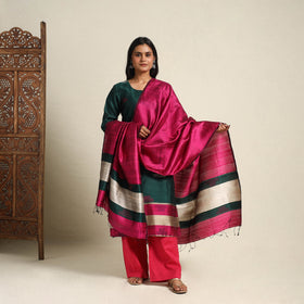 Green Bhagalpuri Handloom Tussar Silk Suit Set