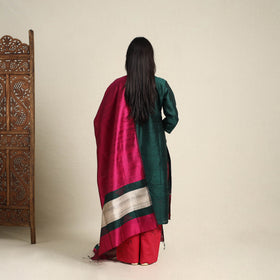 Green Bhagalpuri Handloom Tussar Silk Suit Set