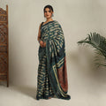 Green Bindaas Art Natural Dyed Cotton Block Print Saree