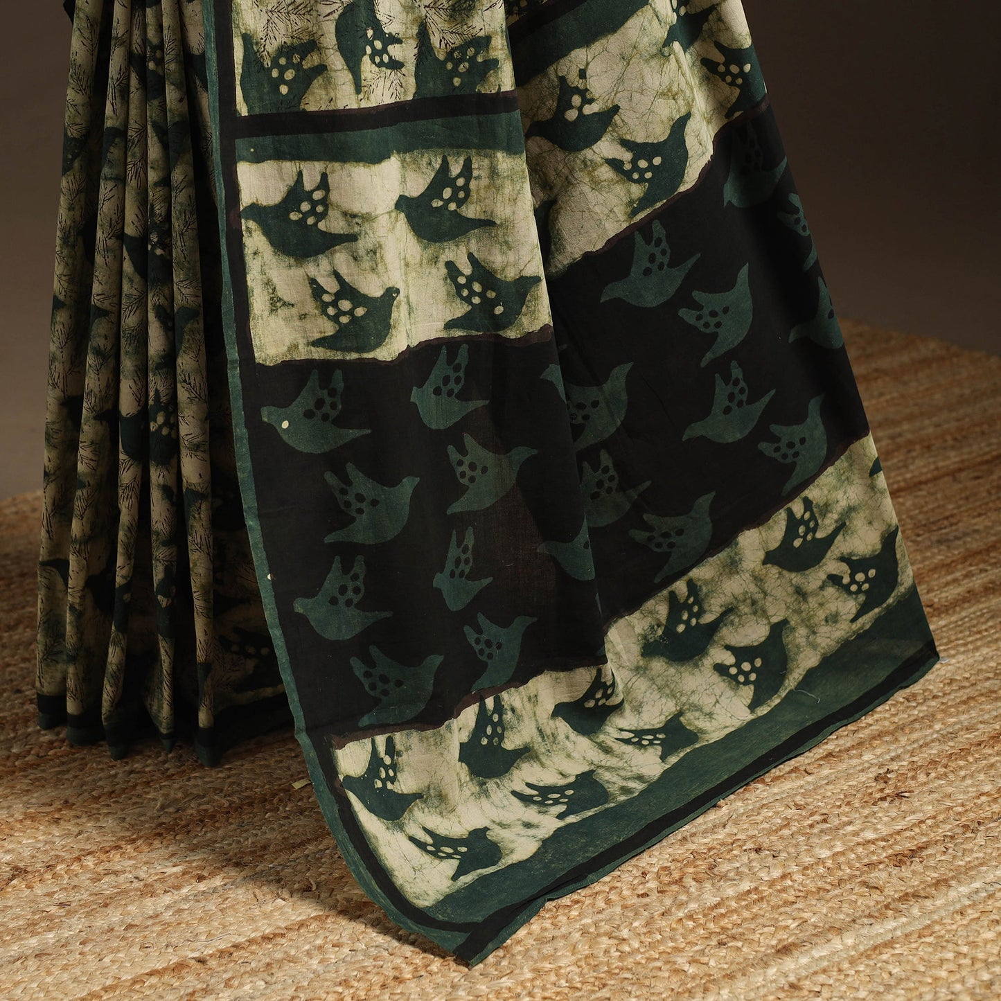 Green - bindaas art natural dyed cotton saree 05